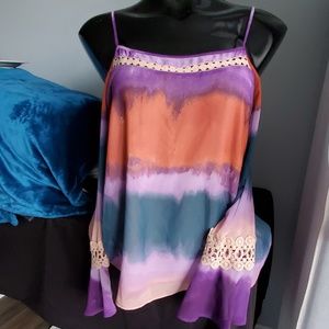 ❤Jessica Simpson Multi color cold shoulder tank